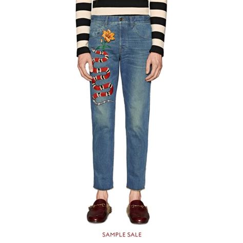 gucci jeans serpente donna|gucci jeans net a porter.